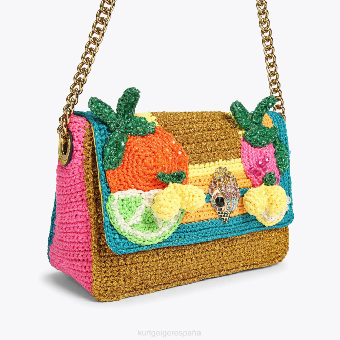 Kurt Geiger mujer londres crochet kensington 2LPR82 | bolsas combinación de oro